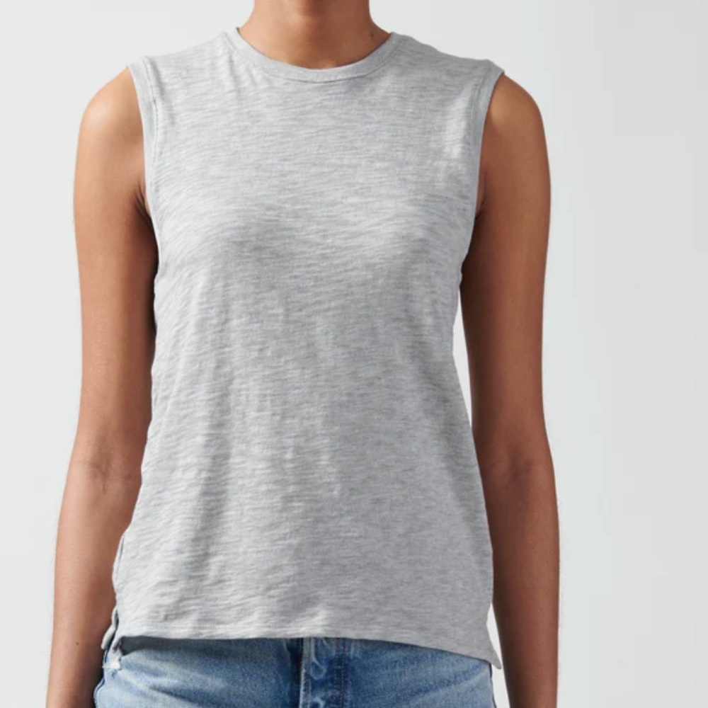 Slub Jersey Sleeveless Schoolboy Tee - Heather Grey size L/G new with tag - Picture 1 of 4